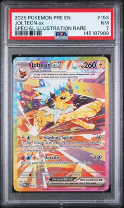 2025 POKEMON PRE EN-PRISMATIC EVOLUTIONS #153 JOLTEON EX PSA 7 - Image 1