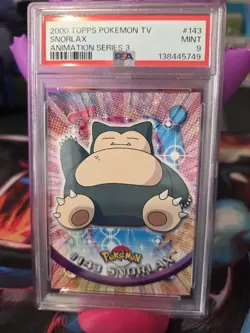 Topps 2000 Pokemon TV Snorlax #143 Blue Label PSA 9 - Image 1