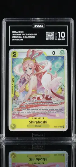 TAG 10 GEM MINT Shirahoshi EB01-057 Memorial Collection One Piece SR - Image 1