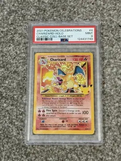 Pokemon TCG Charizard Celebrations Holo Card PSA 9 4/102 - Image 1