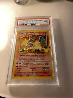 Pokemon TCG Charizard Celebrations Holo Card PSA 9 4/102 - Image 1