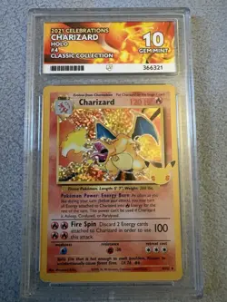 Pokemon TCG Charizard Celebrations Holo Card 4/102 Classic Collection Ace 10 - Image 1