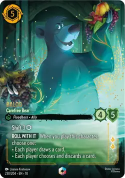 Disney Lorcana Baloo Carefree Bear Enchanted Foil Whispers In the Well 230/204 - Image 1