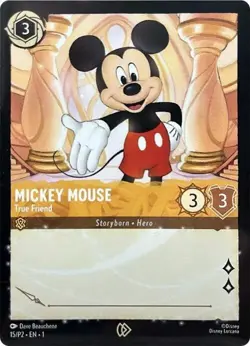Lorcana Mickey Mouse - True Friend (15/P2) Disney Lorcana Promo Cards NM - Image 1