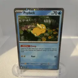 Pokemon Psyduck 007 Mega Evolution Promo Holo Card. Single SWIRL! 😵‍💫 - Image 1