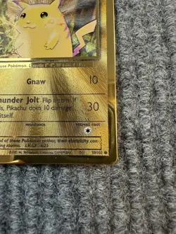 Pokemon Gold Metal Pikachu Card 58/102 Pokemon Celebrations 25th Anniversary - Image 2