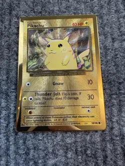 Pokemon Gold Metal Pikachu Card 58/102 Pokemon Celebrations 25th Anniversary - Image 1