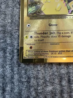 Pokemon Gold Metal Pikachu Card 58/102 Pokemon Celebrations 25th Anniversary - Image 3