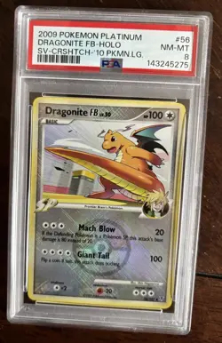 2009 POKEMON PLATINUM SUPREME VICTORS #56 DRAGONITE FB-HOLO PSA 8 - Image 1