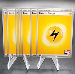 7x Pokemon Play! Prize Pack Series 4 & 5 NON-HOLO Electric Lightning Energy Set - Image 1