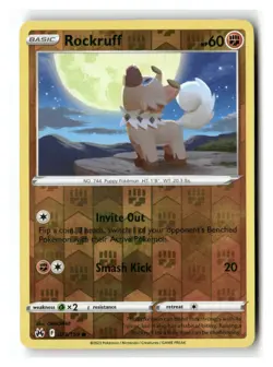 Rockruff 073/159 Common Crown Zenith Pokemon Reverse Holo Near Mint - Image 1