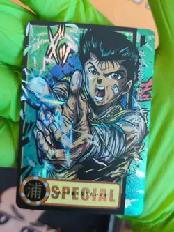 Holo Foil Yusuke Yu Yu Hakusho Anime Drip Card Doujin Japanese Street Wear DBZ - Image 1