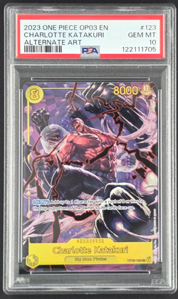 One Piece OP03-123 SEC Charlotte Katakuri PSA10 English - Image 1