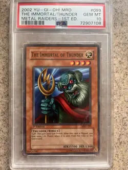 PSA 10 - Yu-Gi-Oh Card - MRD-099 - THE IMMORTAL OF THUNDER (c) *1st Ed* GEM MINT - Image 1