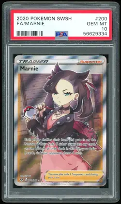 Marnie (Full Art) - 200/202 Sword & Shield Base Set - SWSH01 - PSA 10 - POKEMON - Image 1