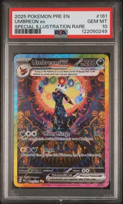 2025 POKEMON PRE EN-PRISMATIC EVOLUTIONS #161 UMBREON EX PSA 10 - Image 1