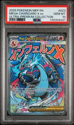 2025 Pokemon MEP EN-ME Black Star Promo MEGA CHARIZARD X ex #023 PSA 10 Gem Mint - Image 1