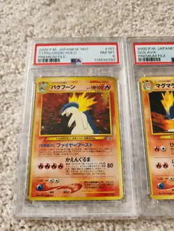 PSA 8 NM-MINT Typhlosion Holo Premium File 2000 P.M. Japanese Neo Pokemon SET - Image 2