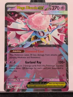 Mega Diancie ex 041/094 Double Rare Holo ME02: Phantasmal Flames Pokemon NM - Image 1