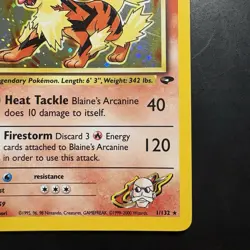 Pokemon Vintage Holo Blaine's Arcanine 1/132 Gym Challenge Wotc - Image 4