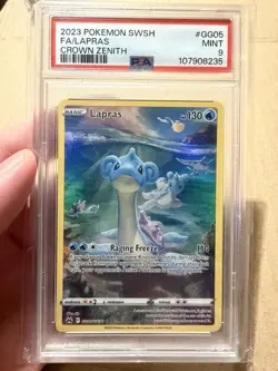 Pokemon TCG Lapras Crown Zenith: Galarian Gallery GG05/GG70 PSA 9 Graded Card - Image 1