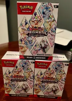 Pokemon TCG Prismatic Evolutions Factory Sealed Booster Bundle Lot 3x - Image 1