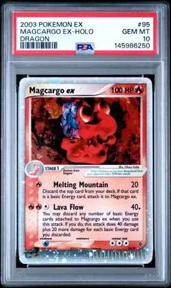 2003 POKEMON EX DRAGON #95 MAGCARGO EX-HOLO PSA 10 - Image 1