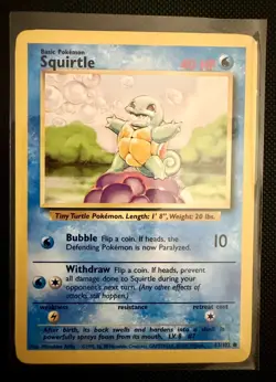 Pokemon Squirtle 63/102 Base Set 1999 WOTC Vintage Non-Holo LP - Image 1