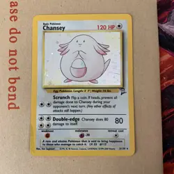 Chansey 3/130 Holo Rare Base Set 2 WOTC Pokemon Card Vintage - MP/HP - Image 2