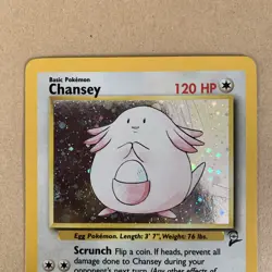 Chansey 3/130 Holo Rare Base Set 2 WOTC Pokemon Card Vintage - MP/HP - Image 3