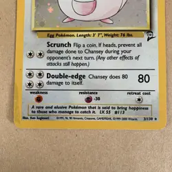 Chansey 3/130 Holo Rare Base Set 2 WOTC Pokemon Card Vintage - MP/HP - Image 4