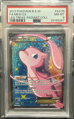 2013 POKEMON B&W LEGEND TREASURES RADIANT COLLECTION #RC24 FULL ART/MEW EX PSA 8 - Image 1