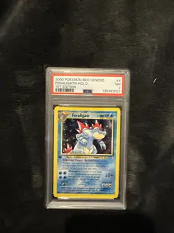 Pokemon TCG Feraligatr Neo Genesis 4/111 Holo 1st Edition Holo Rare PSA 7 - Image 1