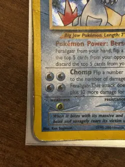 Pokemon TCG Feraligatr Neo Genesis Holo Card 4/111 Unlimited Rare MP - Image 4