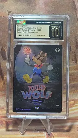 MTG Young Wolf #1820 🌈Foil Twisted Toons Secret Lair Drop MTG 10 Pristine Pop 1 - Image 1