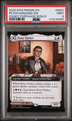 Amazing Spider-Man / Peter Parker #0001 MTG Promo Disney Purchase Bonus • PSA 9 - Image 1
