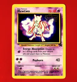 Pokemon Pikachu & Mewtwo First Movie Kids WB Promo Card Black Star #04 #3 Mint - Image 3