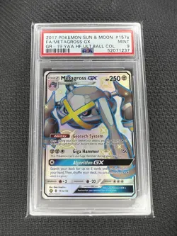 2017 Pokemon Hidden Fates Ultra Ball Collection Metagross GX FA 157a PSA Mint 9 - Image 1