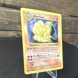 Pokemon Ninetales 012/102 Base Set Shadowless Holo Rare 80 HP Card English - Image 3