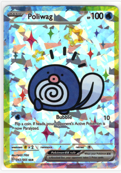 Pokemon Cracked Ice Holo - Rainbow Boarder * Fan Art * POLIWAG - Image 1