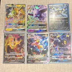 Pokemon TCG Jolteon, Espeon, Umbreon GX V VMAX Full Art Foil Lot - 6 Cards - Image 1