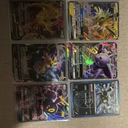 Pokemon TCG Jolteon, Espeon, Umbreon GX V VMAX Full Art Foil Lot - 6 Cards - Image 2
