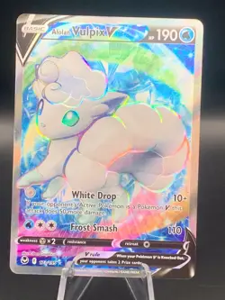 Pokemon 2022 Silver Tempest Alolan Vulpix V Full Art Holo Rare #173/195 - NM - Image 1