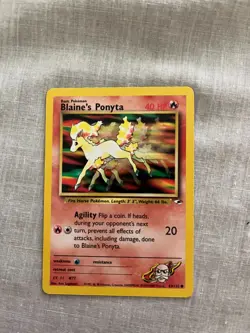 Pokemon Gym Heroes Common Card - Blaine's Ponyta 63/132 LP - Image 1