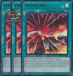 Yugioh! 3x EMERGENCY! MP24-EN222 Ultra Rare 1st Ed NM - Image 1