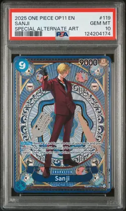 One Piece OP06-119 Sanji Special Alt Art OP11 PSA 10 Gem Mint 2025 - Image 1
