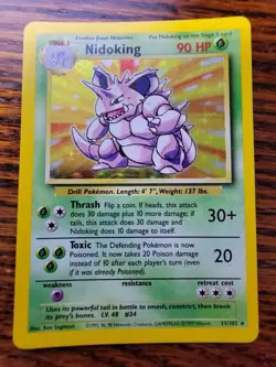 Nidoking 11/102 Holo Rare, Base Set Edition Pokemon Card 1999 WOTC MP** - Image 1
