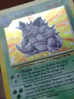 Nidoking 11/102 Holo Rare, Base Set Edition Pokemon Card 1999 WOTC MP** - Image 5