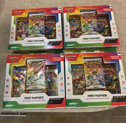 Pokemon TCG First Partner Illustration Collection Series 1 New Sealed lot of 4 - Image 1