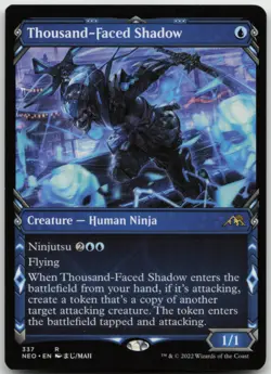 MTG Thousand-Faced Shadow (Showcase) R Kamigawa: Neon Dynasty 337 LP - Image 1